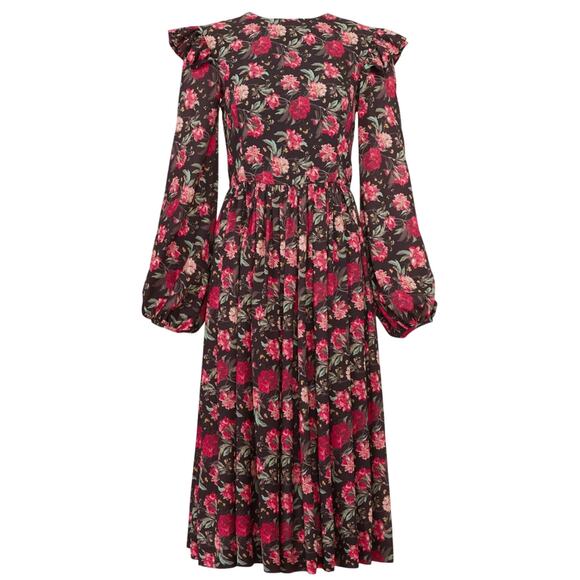 EUC $575 Alcoolique Black Floral Linda Dress IT 42 US 6 - Like new! - Picture 14 of 14